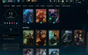Unranked com 45 Champs e 13 Skins