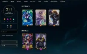 Vendo conta de LoL com 68% de desconto ( 211 skins )