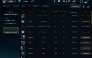 Conta Mestre com 25 Champs e 1 Skin + 8 Fragmentos