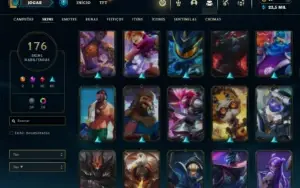Prata 4 com TODOS os champs e 176 Skins ( MAIN SUP )