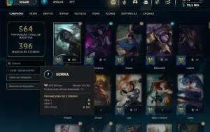 Prata 4 com TODOS os champs e 176 Skins ( MAIN SUP )