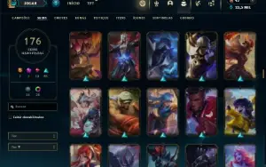 Prata 4 com TODOS os champs e 176 Skins ( MAIN SUP )