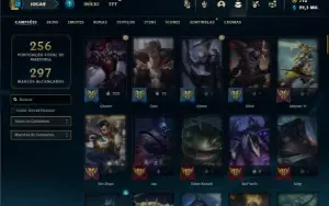 Prata 1 com 105 Champs e 68 Skins + 1 Prestigio ( TOP / JG )
