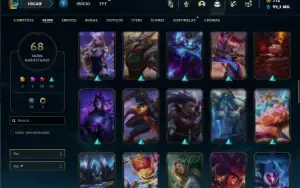 Prata 1 com 105 Champs e 68 Skins + 1 Prestigio ( TOP / JG )