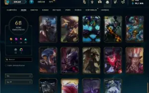 Prata 1 com 105 Champs e 68 Skins + 1 Prestigio ( TOP / JG )