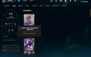 Prata 1 com 105 Champs e 68 Skins + 1 Prestigio ( TOP / JG )