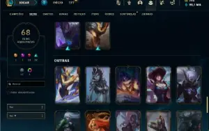 Prata 1 com 105 Champs e 68 Skins + 1 Prestigio ( TOP / JG )