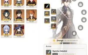 CONTA GENSHIN AR59⭐17 LENDÁRIOS|4 ARMAS DE ASSINATURA E+⭐