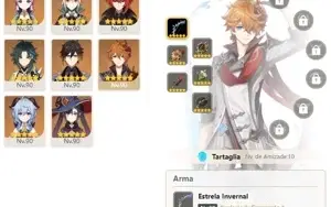 CONTA GENSHIN AR59⭐17 LENDÁRIOS|4 ARMAS DE ASSINATURA E+⭐