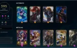 Conta lol ex diamante com 395 skins