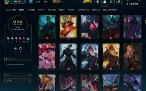 Unranked com TODOS os Champs e 228 Skins ( MONO SUP )