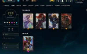 Unranked com TODOS os Champs e 228 Skins ( MONO SUP )