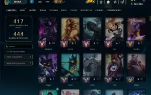 Unranked com TODOS os Champs e 228 Skins ( MONO SUP )