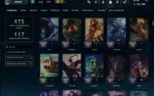 Bronze 4 com TODOS os Champs e 136 Skins (Mais de 100 Jogos)