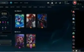 Conta lvl 610, skin 220, 114 campeão c/ maestria 7. 949 pts