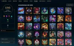 Conta Lol 980 Skins + 247 Chromas + 590 Ícones