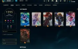 Conta De Lol 1295 Skins Mestre Primeira Etapa