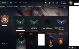 CONTA LOL PLATINA 1, EX DIAMANTE + SKIN JANNA, ELISE VTRIOSA
