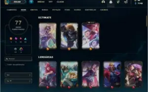Conta ouro 4 com 103 champs e 77 skins (3 Ultimates)