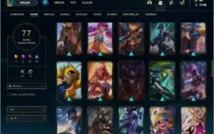 Conta ouro 4 com 103 champs e 77 skins (3 Ultimates)