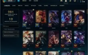 Conta ouro 4 com 103 champs e 77 skins (3 Ultimates)