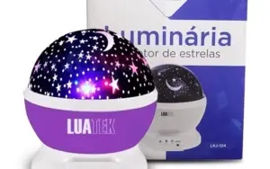 Luminária Abajur Projetor de Estrelas [Roxo]