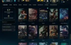 Unranked com 75 Champs e 2 Skins