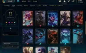 Conta prata 3 com 32 skins e 81 champs