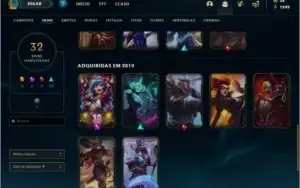 Conta prata 3 com 32 skins e 81 champs