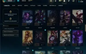 Unranked com 75 Champs e 15 Skins + 1 Rara do Rammus Rei