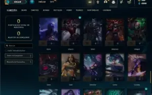Unranked com 75 Champs e 15 Skins + 1 Rara do Rammus Rei
