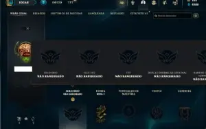 Unranked com 75 Champs e 15 Skins + 1 Rara do Rammus Rei