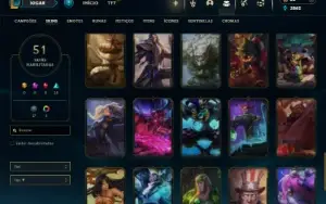Unranked com 110 Champs e 51 Skins
