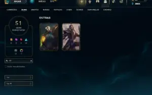 Unranked com 110 Champs e 51 Skins