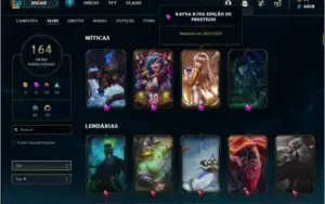 Conta ouro 3 com 154 champs e 164 skins ( MAIN ADC )