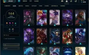 Conta ouro 3 com 154 champs e 164 skins ( MAIN ADC )