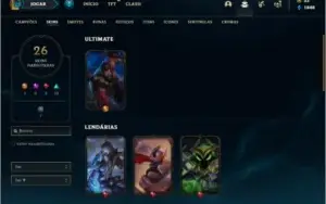 Conta Unranked com 59 Champs e 26 Skins