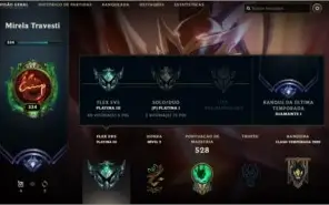 Conta do lol 181 skins elo atual platina 1 na md10.