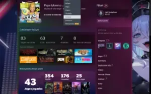 Vendo Conta Steam 5 Anos,/Lvl 23/ 74 Jogos /Baldurs/Cyberpun