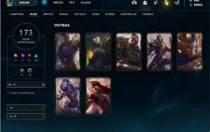 Conta ouro 1 com TODOS os champs e 173 Skins + 7 Vitoriosas
