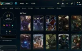 Conta platina 4 com 67 skins e 87 champs