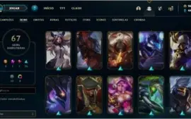 Conta platina 4 com 67 skins e 87 champs