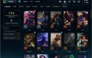 Conta platina 4 com 33 skins e 67 champs