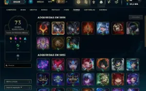 Unranked com TODOS os champs e 36 Skins + 2 Prestigios