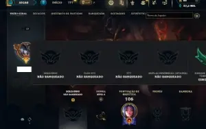 Unranked com TODOS os champs e 36 Skins + 2 Prestigios
