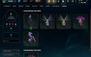 Unranked com TODOS os champs e 36 Skins + 2 Prestigios