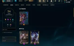 Unranked com TODOS os champs e 36 Skins + 2 Prestigios