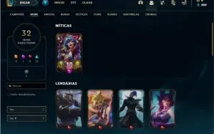 Conta bronze 3 com 54 Champs e 32 Skins