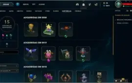 conta lol com 101 skins, prata 3