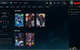 conta lol com 101 skins, prata 3